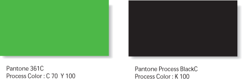 Pantone 361C, Process Color:c70 Y100 / Pantone Process BlackC, Process Color:k100